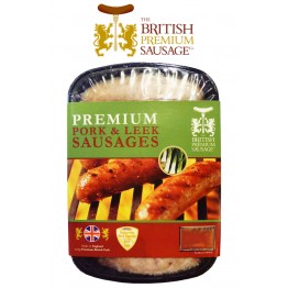 British Premium 英國 天然腸衣 京蔥豬肉腸 (6條裝, 454g) 選用豬肉上等部位(Prime Cuts)製成 | 英國著名獲獎品牌！